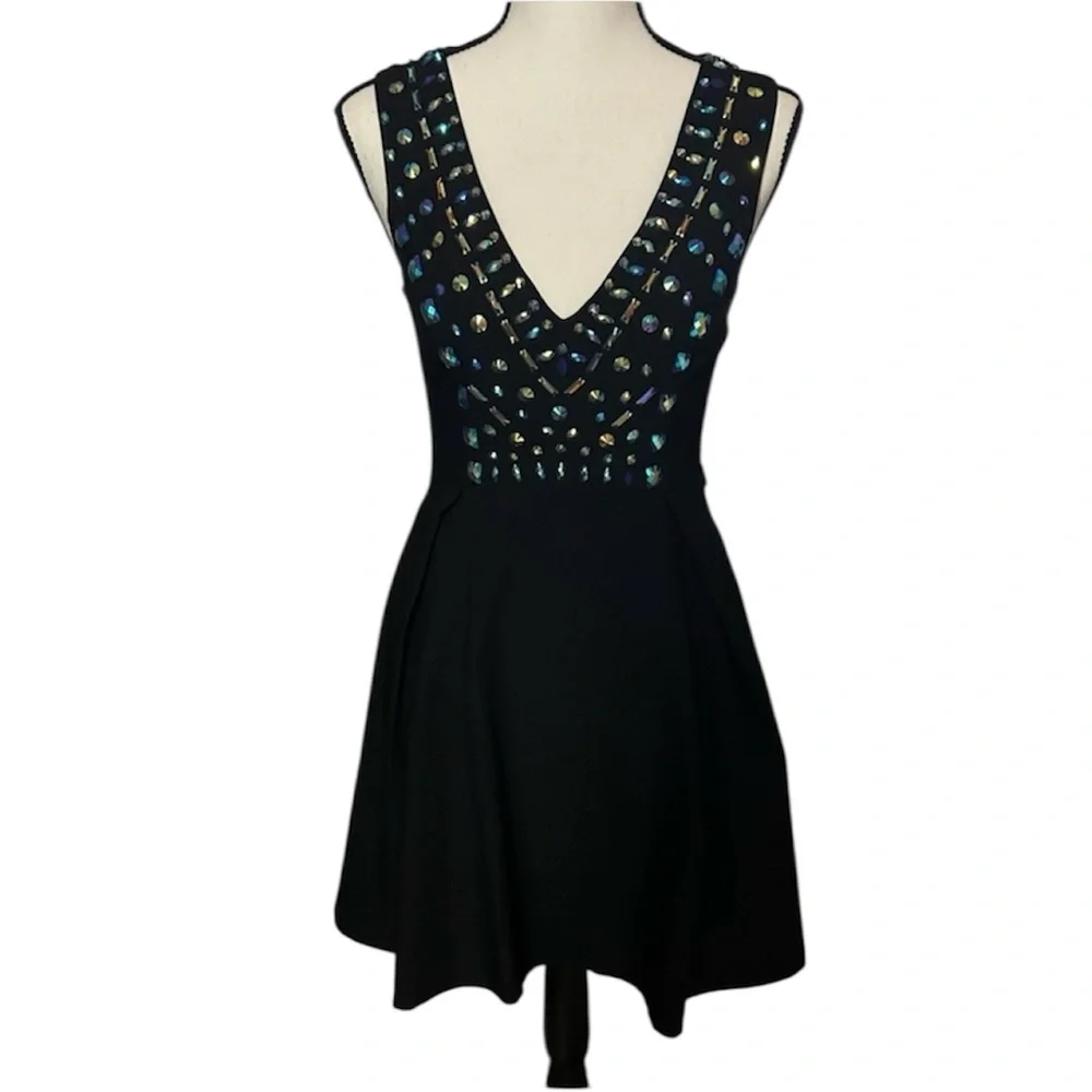 black and blue skater dress Black and Blue Thin Blue Line Skater Dress XL
